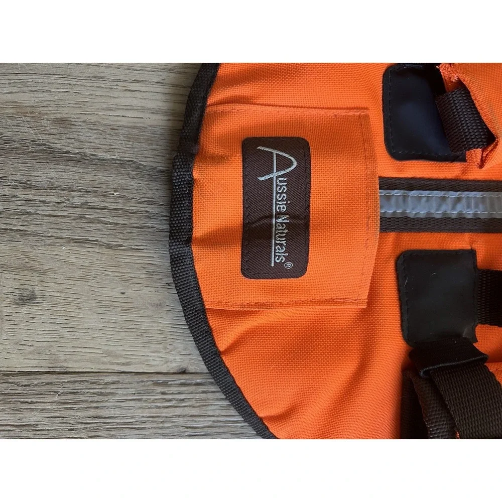 Aussie Naturals Dog Floatation Vest Blaze Orange Medium Pet Hunting Safety